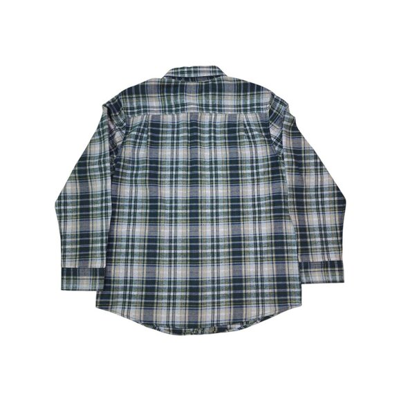Lee Mens Flannel L Plaid Button-Up Shirt Double Chest Pockets Soft Handfeel - Picture 2 of 9